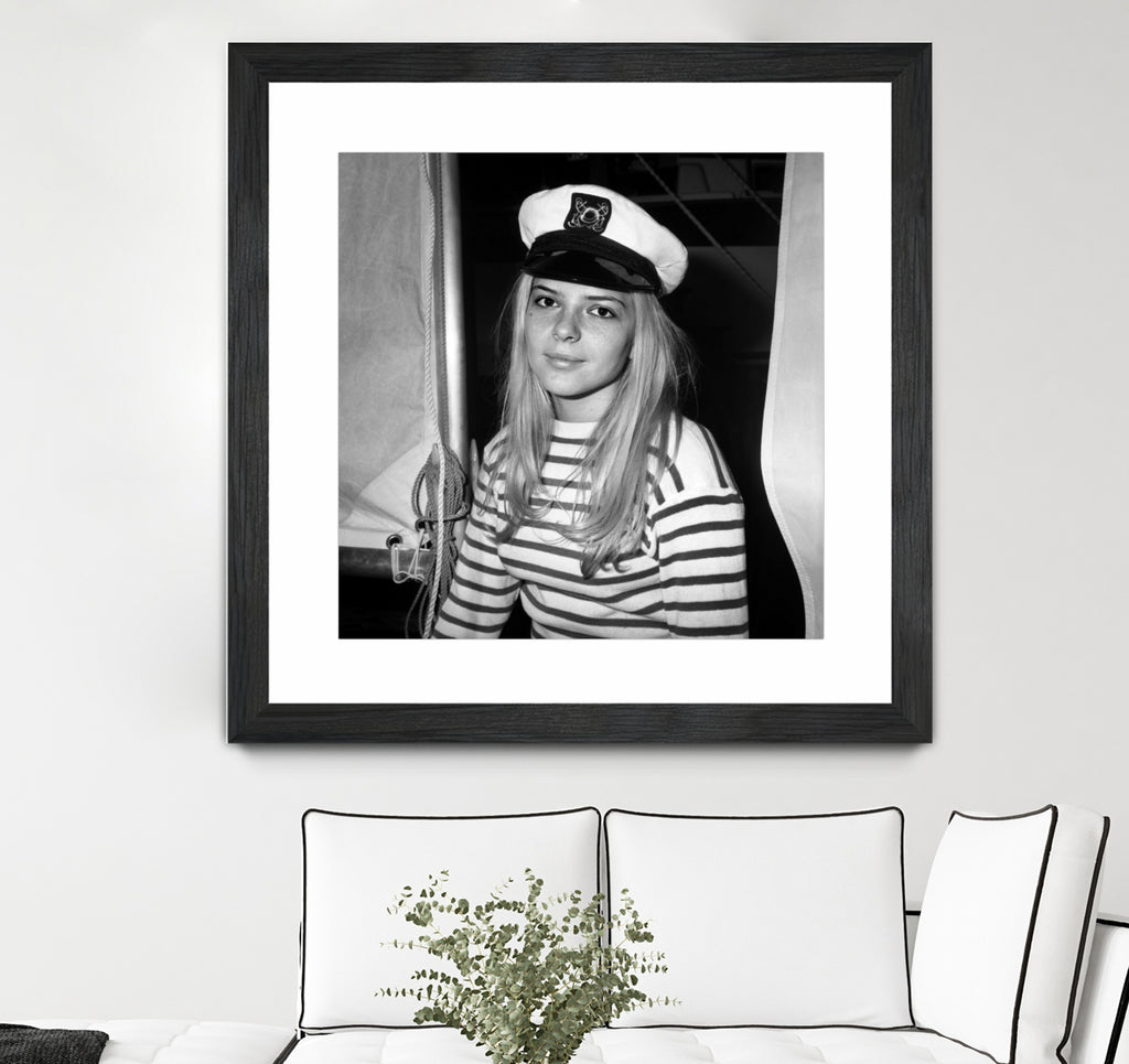 French Singer France Gall With Sailor Suit at Sailing Show, Paris, 17th January 1968 by Bridgeman Images on GIANT ART - black and white photography 