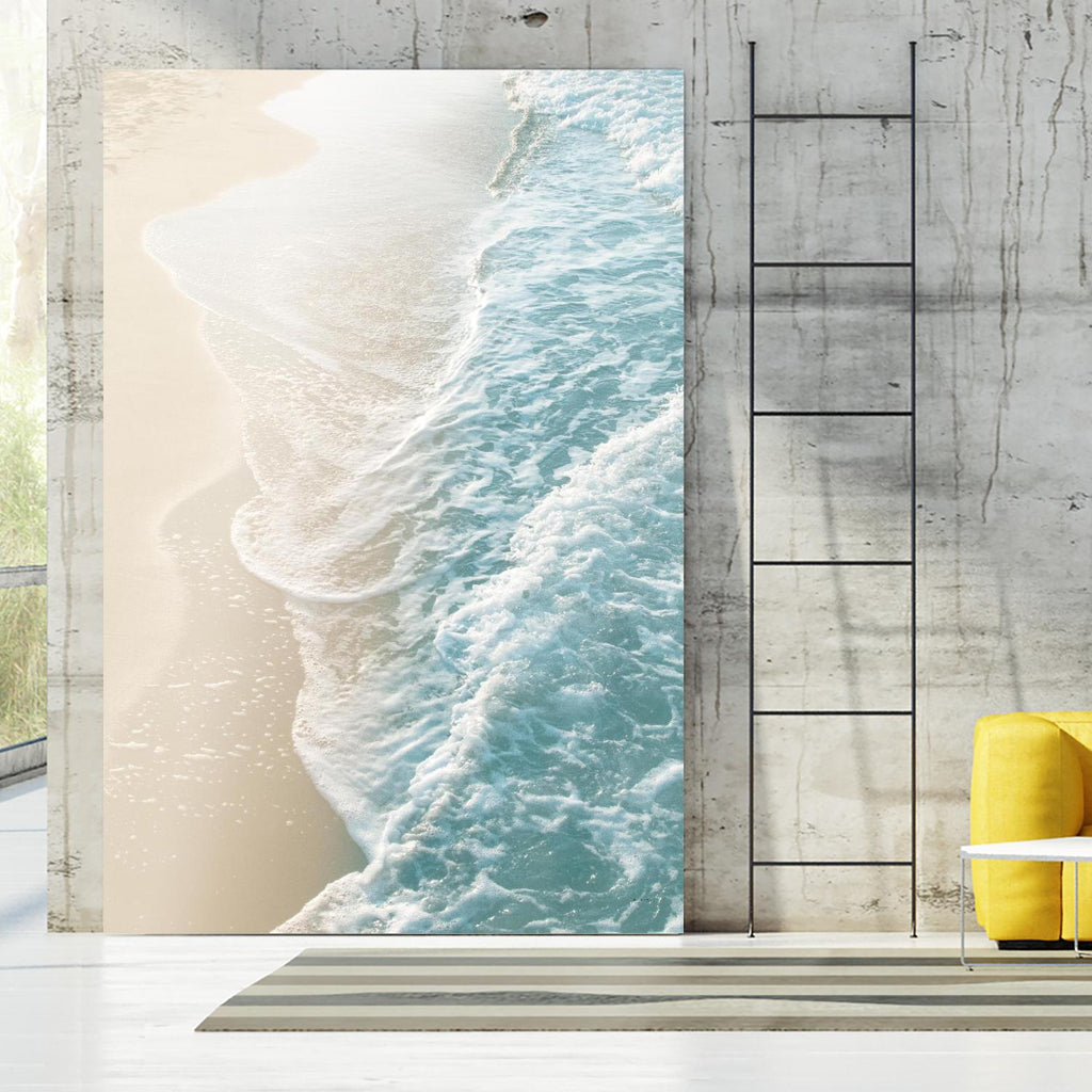 Soft Teal Gold Ocean Dream Waves #1 #water #decor #art by Anita's & Bella's Art on GIANT ART - sable côtier