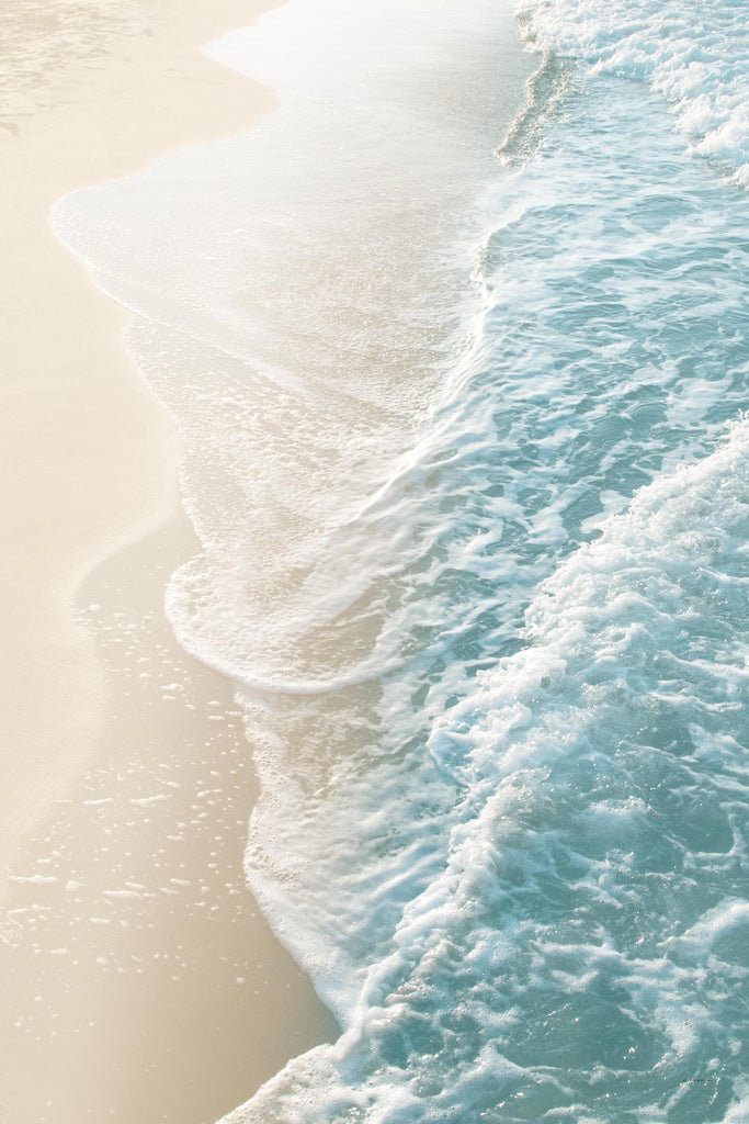 Soft Teal Gold Ocean Dream Waves #1 #water #decor #art by Anita's & Bella's Art on GIANT ART - coastal sand