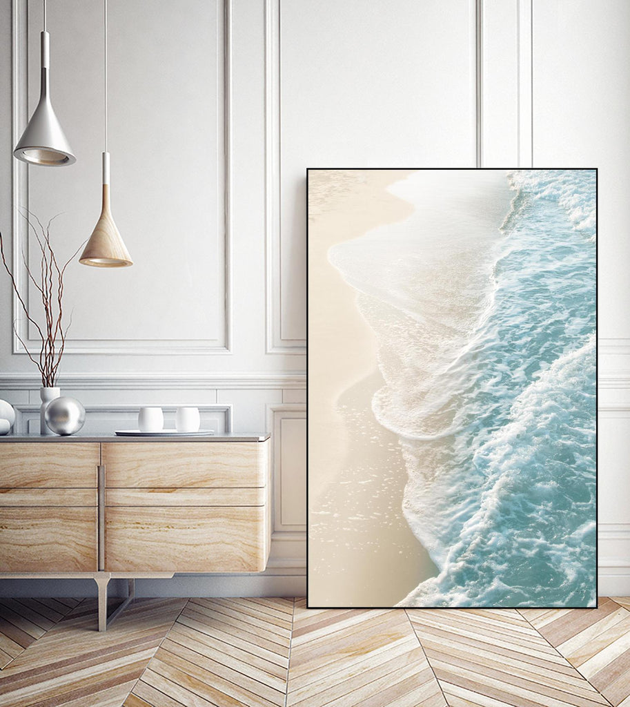Soft Teal Gold Ocean Dream Waves #1 #water #decor #art by Anita's & Bella's Art on GIANT ART - sable côtier