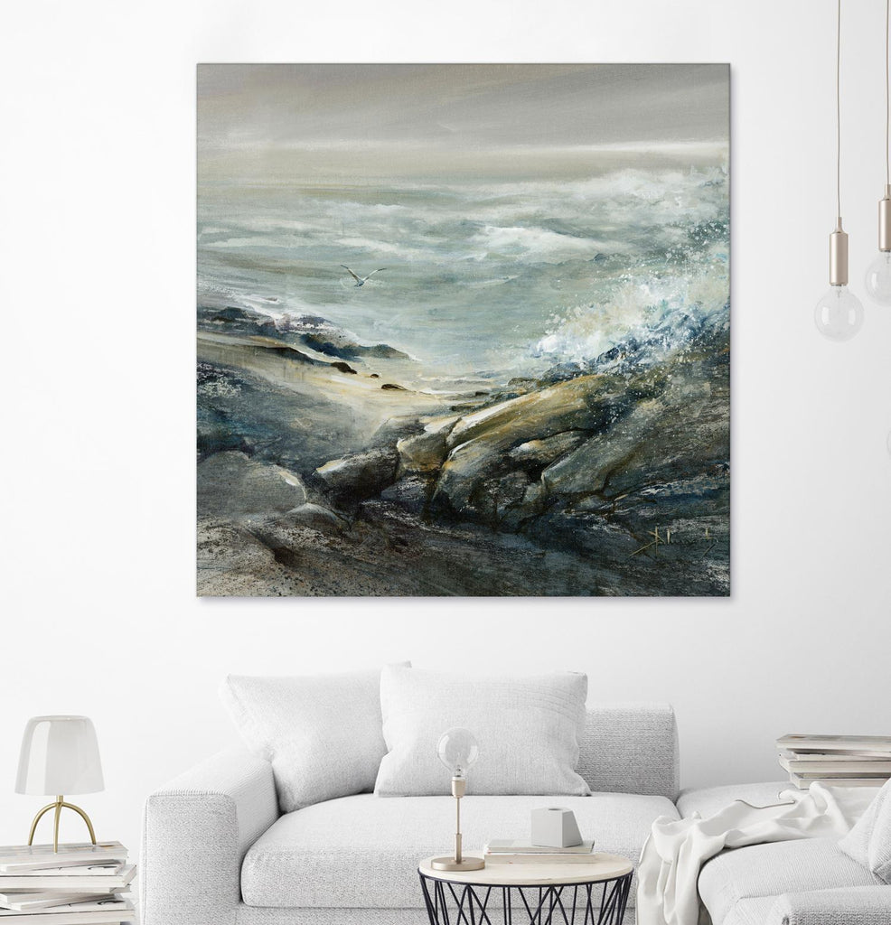 Seul de Roland Palmaerts sur GIANT ART - scène de mer grise