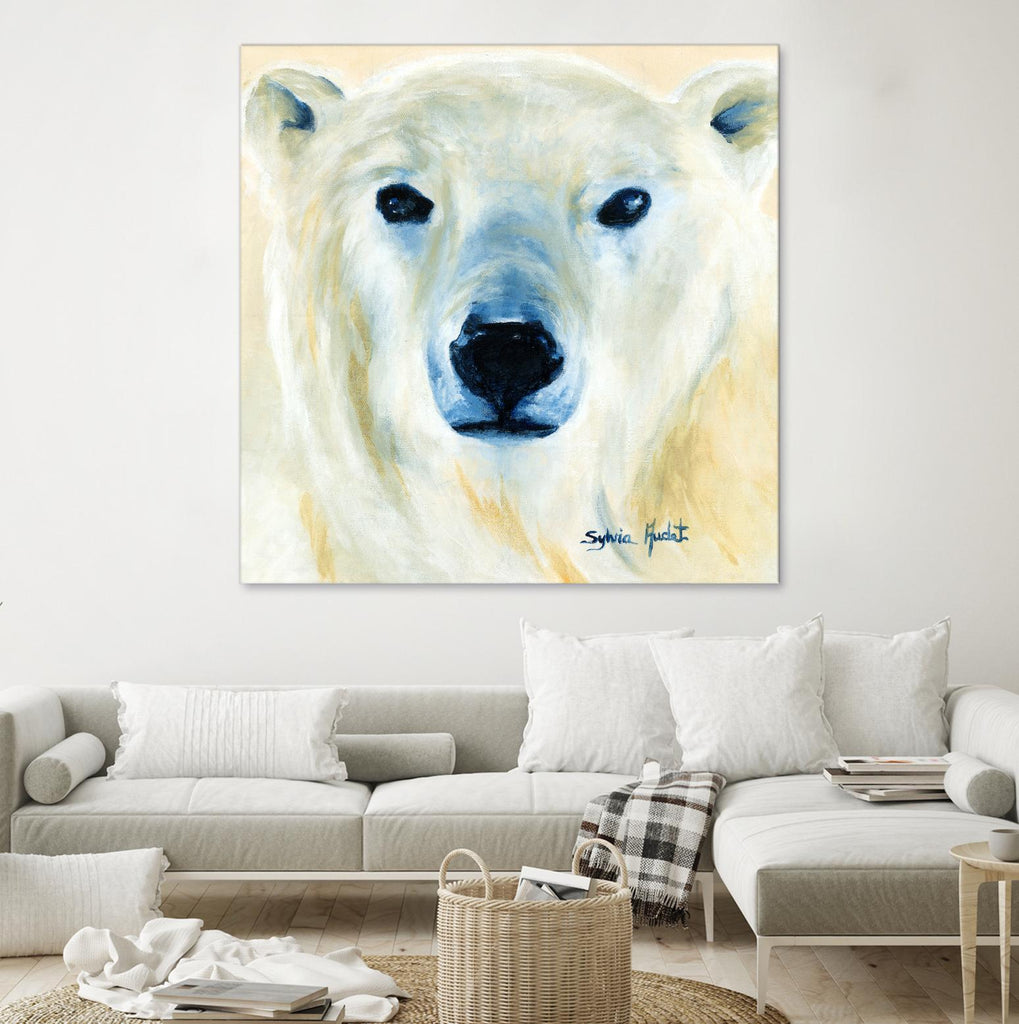 Ours polaire de Sylvia Audet sur GIANT ART - animaux jaunes