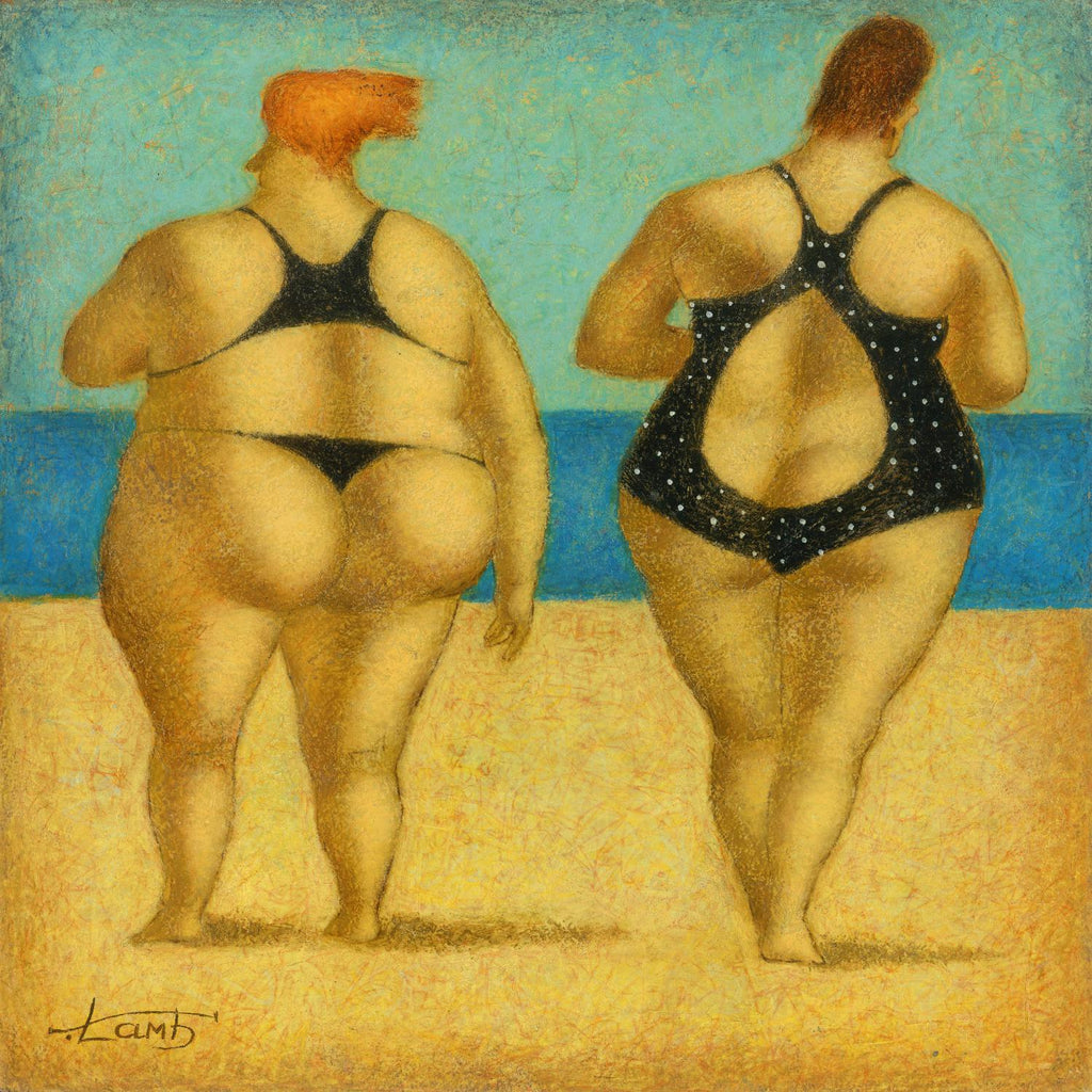 2 sur la plage par Steven Lamb sur GIANT ART - beige hommes et femmes