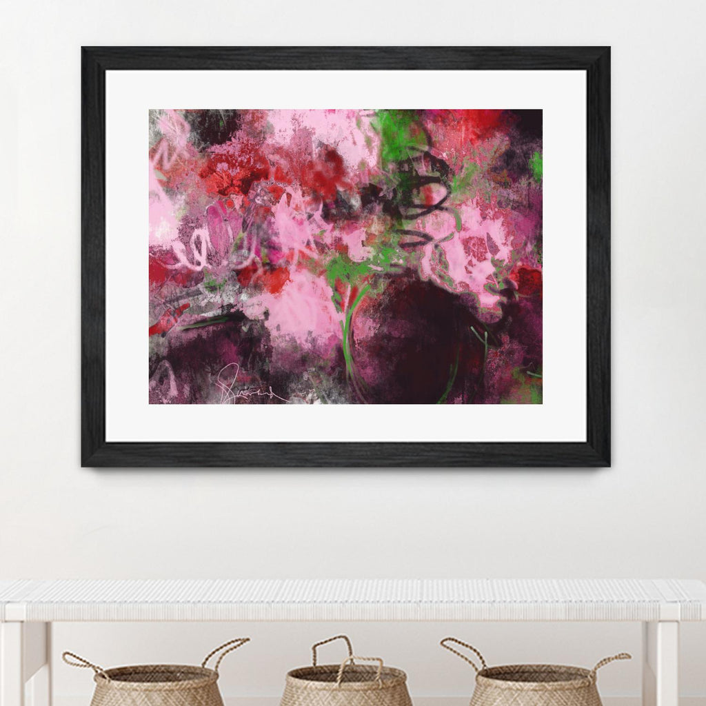 Pink Flowers by Doris Savard on GIANT ART - red abstract