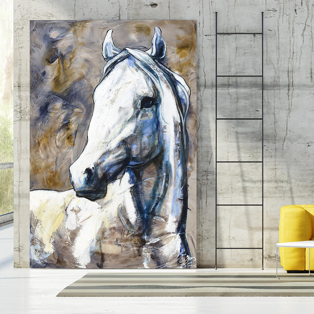 Lily of the valley de Marie Andrée Leblond sur GIANT ART - beige animaux cheval