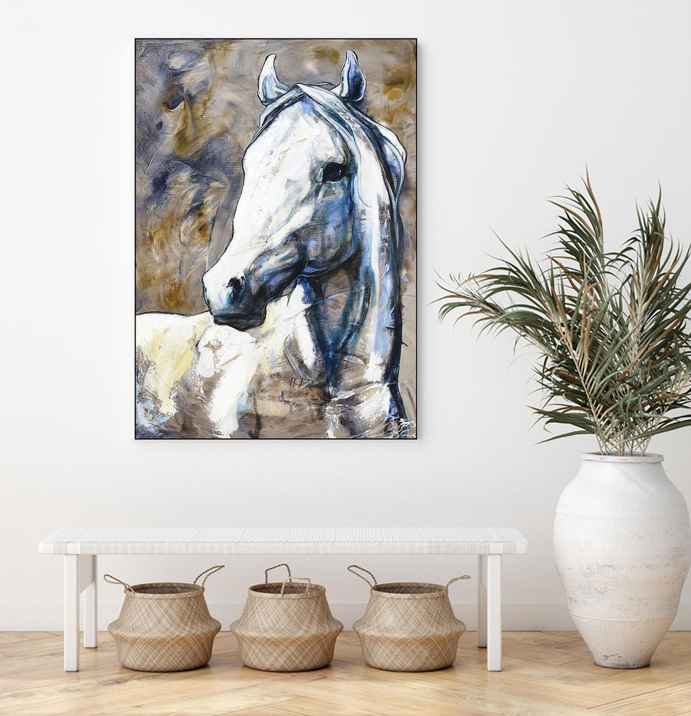 Lily of the valley de Marie Andrée Leblond sur GIANT ART - beige animaux cheval