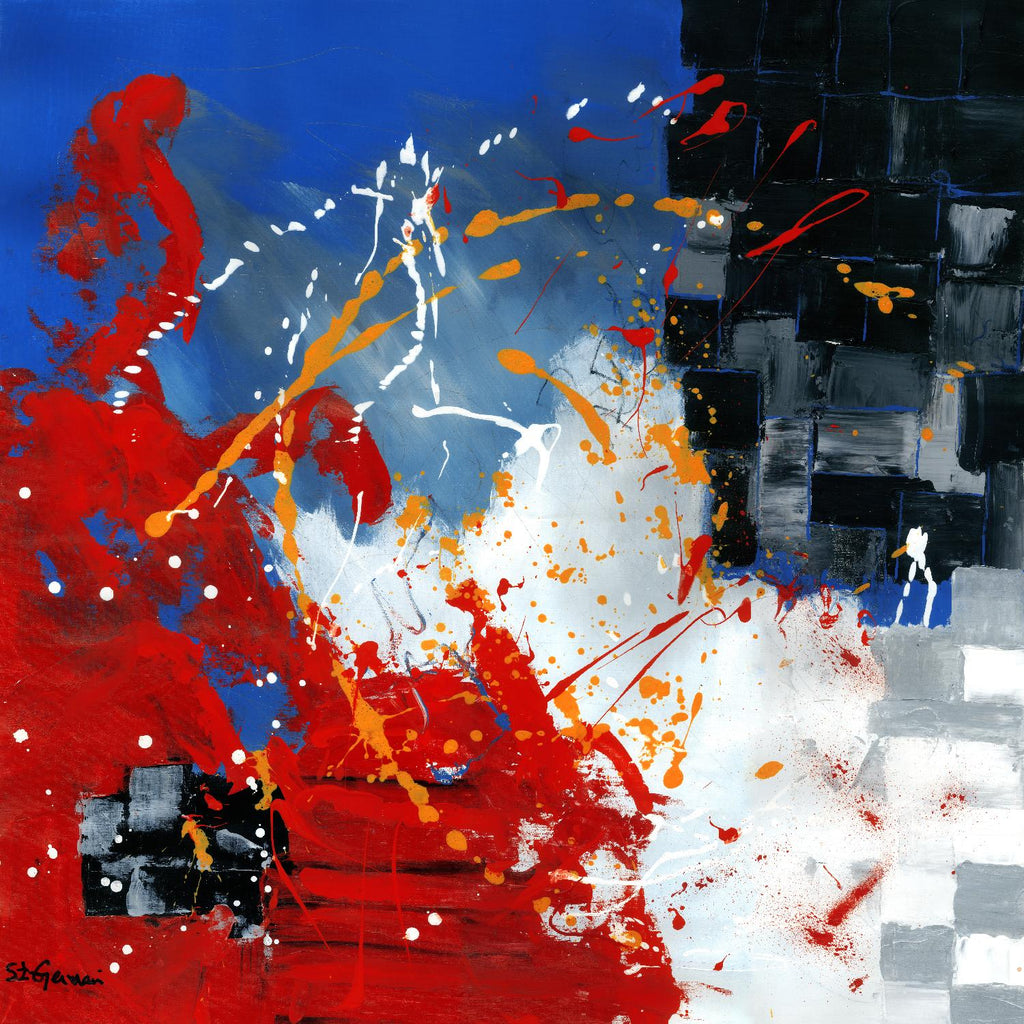 Les traces à suivre de Carole St-Germain sur GIANT ART - abstrait bleu