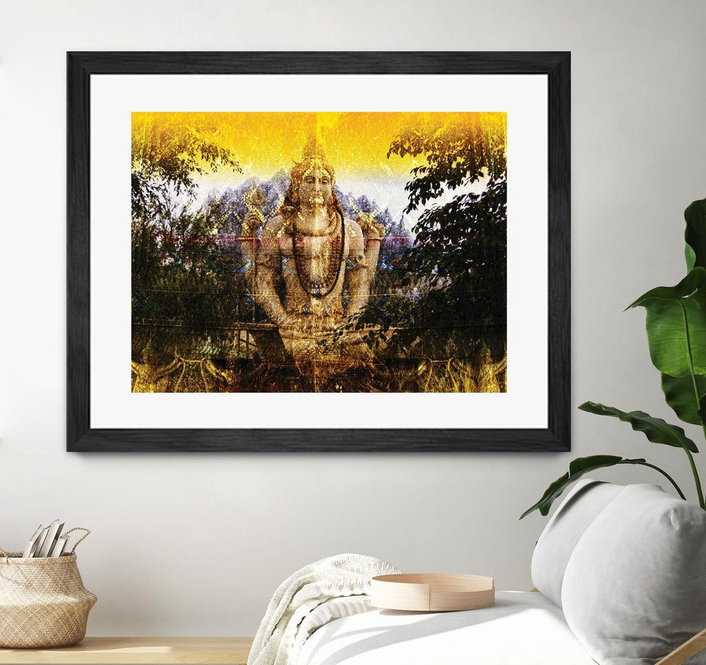 Bouddha d'Inde par Daniel Stanford sur GIANT ART - vert oriental