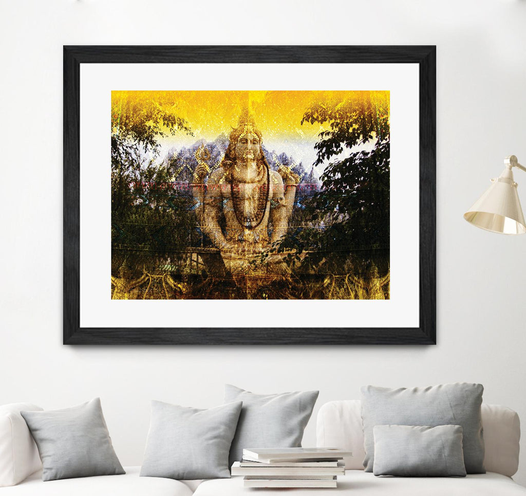 Bouddha d'Inde par Daniel Stanford sur GIANT ART - vert oriental