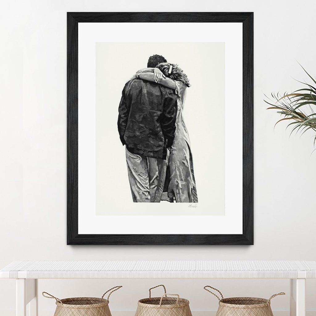 Peter & Rebecca by Gill Alexander on GIANT ART - white black & white couple