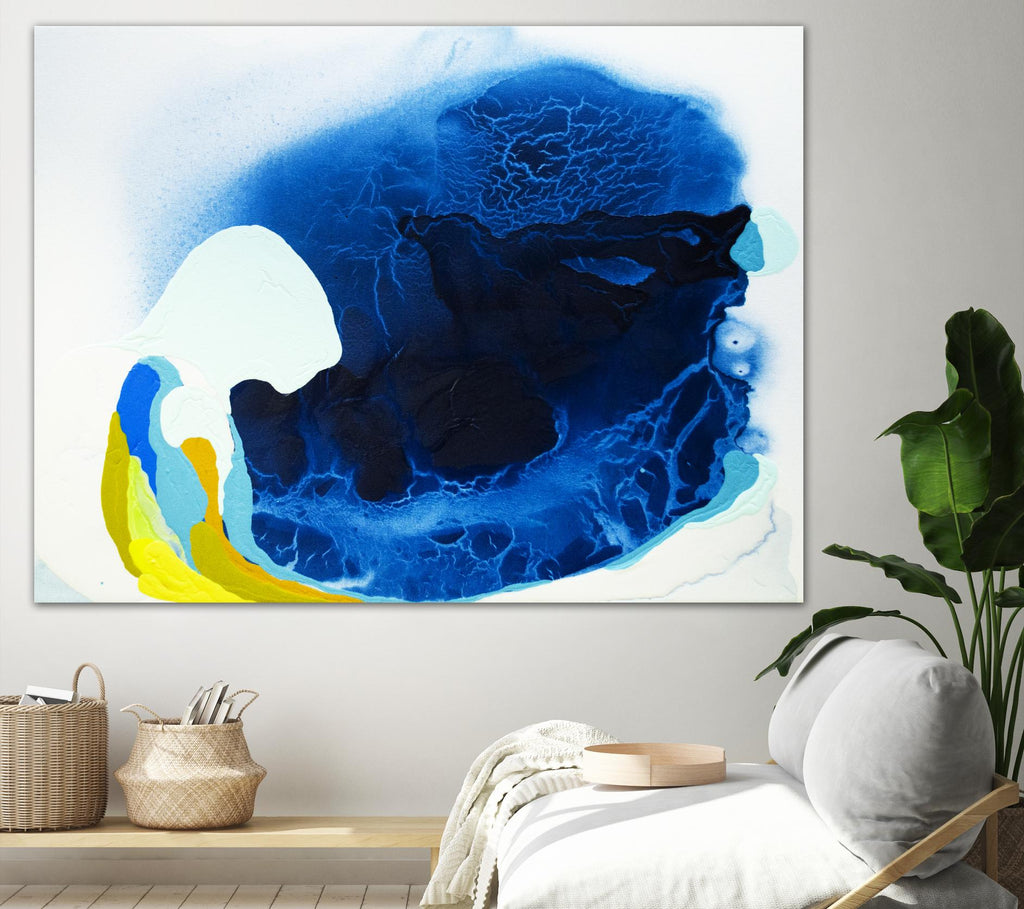 Maya V de Claire Desjardins sur GIANT ART - transparence abstraite bleue