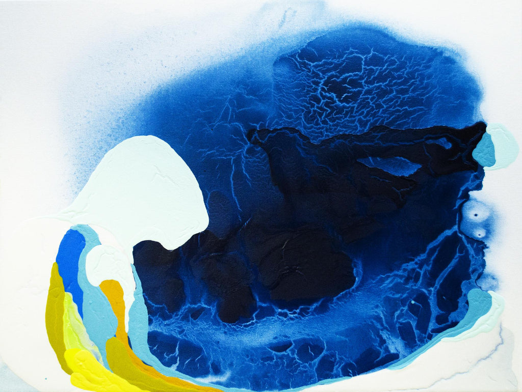 Maya V de Claire Desjardins sur GIANT ART - transparence abstraite bleue