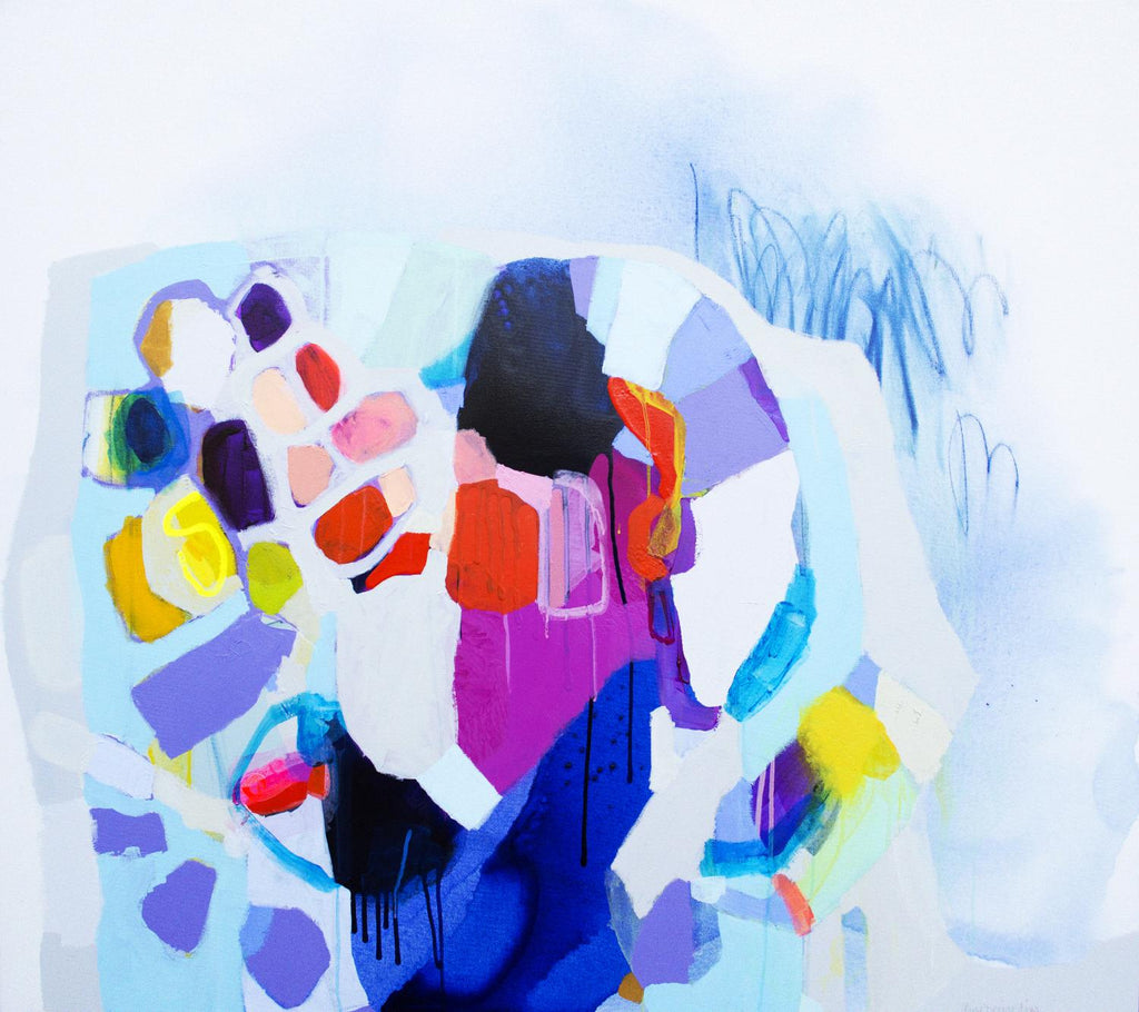Maintenant que nous sommes tous amis par Claire Desjardins sur GIANT ART - abstrait bleu