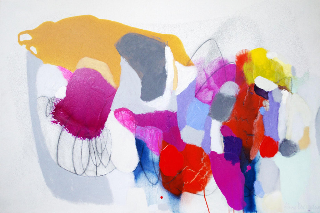 Summer ahead par Claire Desjardins sur GIANT ART - abstrait rose