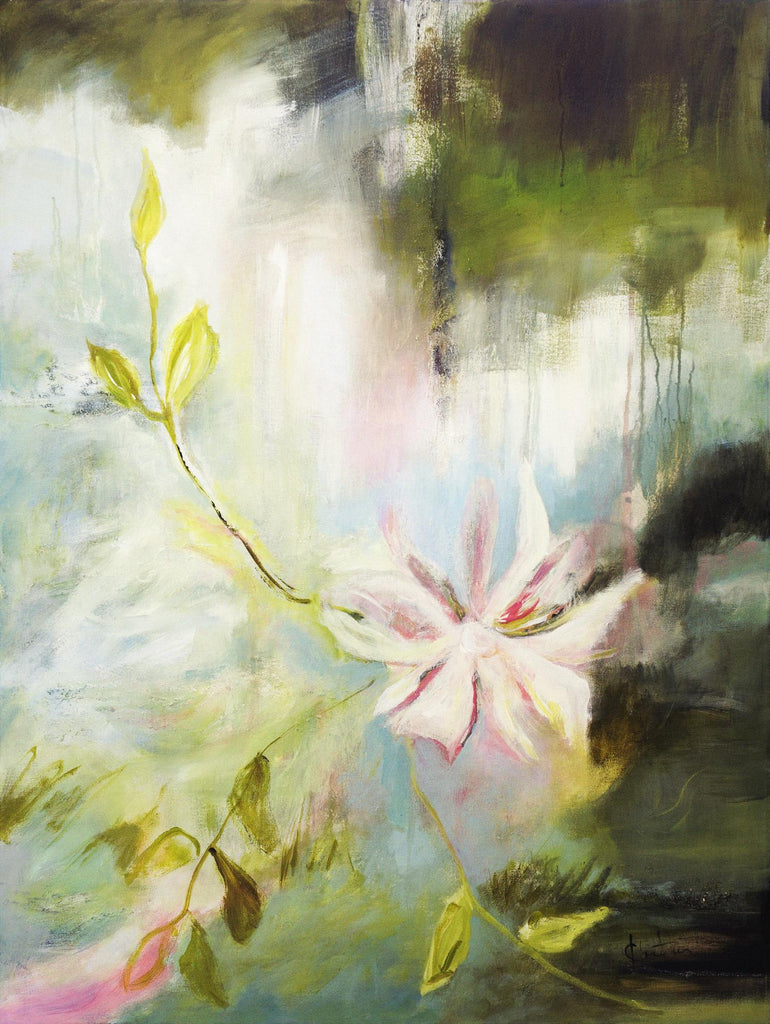 Fleur de poète par Kathleen Cloutier sur GIANT ART - bord de l'eau floral rose
