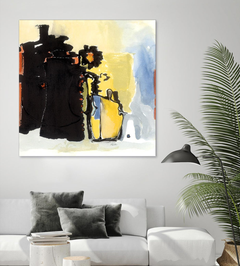 Vases Collage par Diane Lambin sur GIANT ART - abstrait jaune