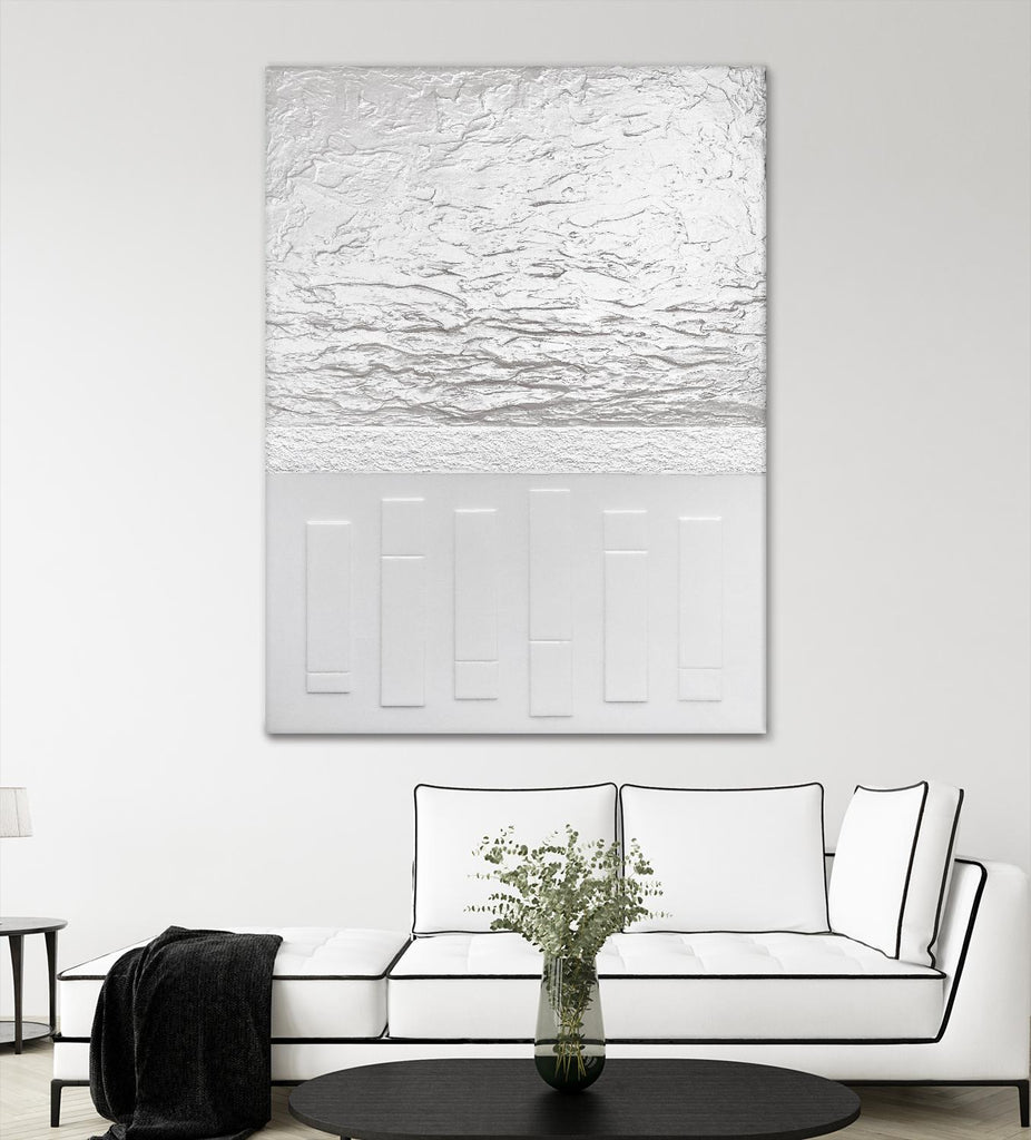 Black And White Storm par Alyson Mccrink sur GIANT ART - abstraction blanche ton sur ton