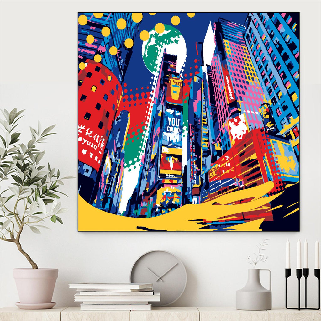 Time Square par Ray Lengelé sur GIANT ART - architecture rouge en ville