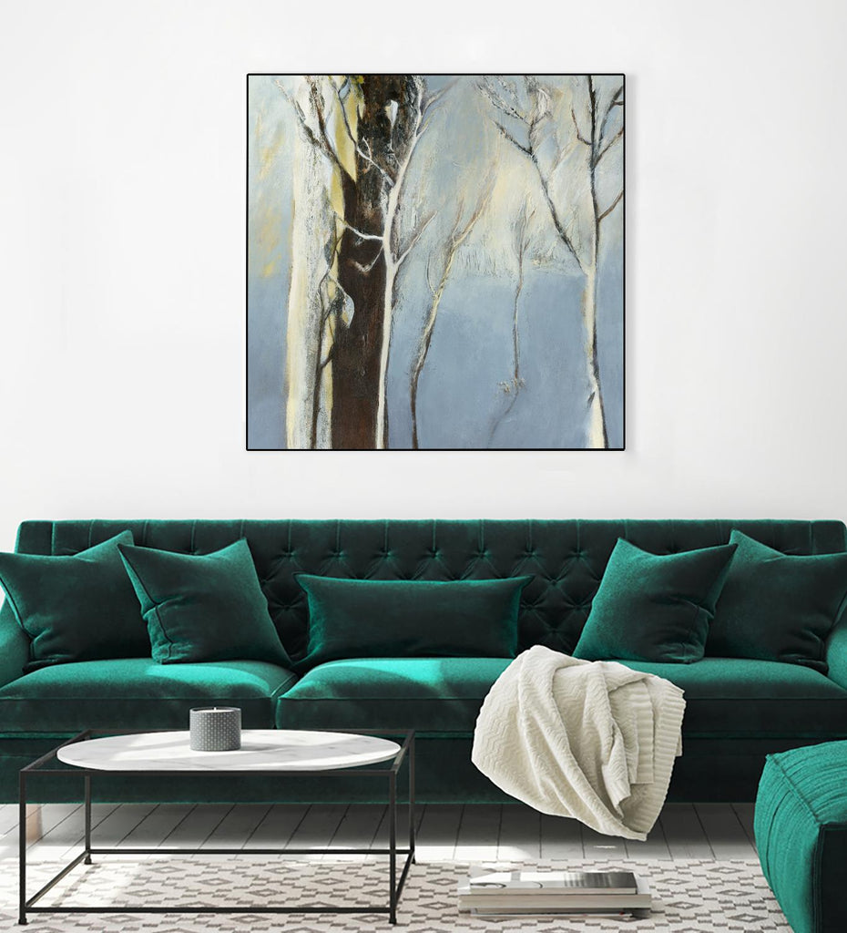 Contemporary Forest 2 par Kathleen Cloutier sur GIANT ART - arbres botaniques bleus