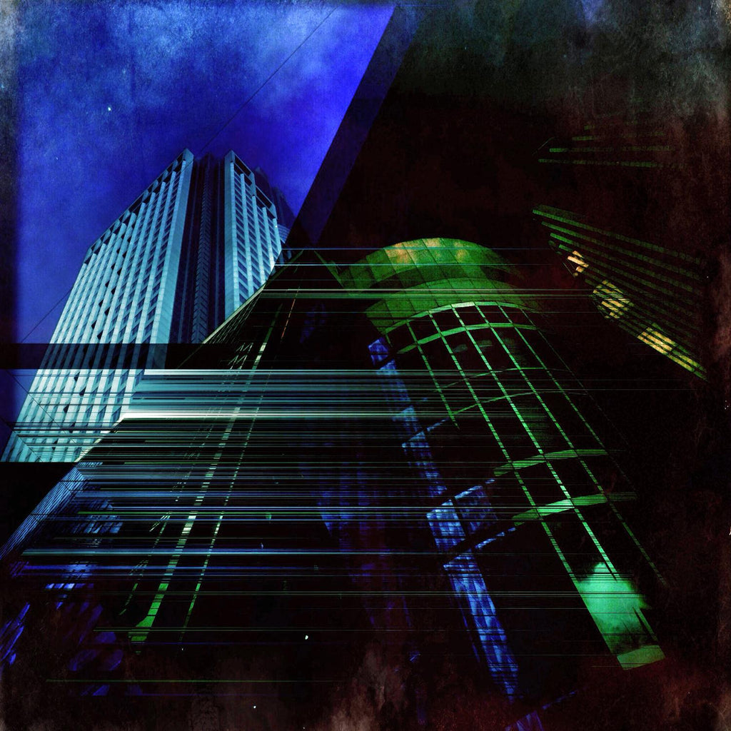Skyscrapers 2 by Jean-François Dupuis on GIANT ART - green contemporary down town