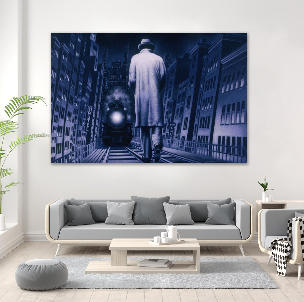 Narco Analyse by Alain Cardinal on GIANT ART - blue figurative ville