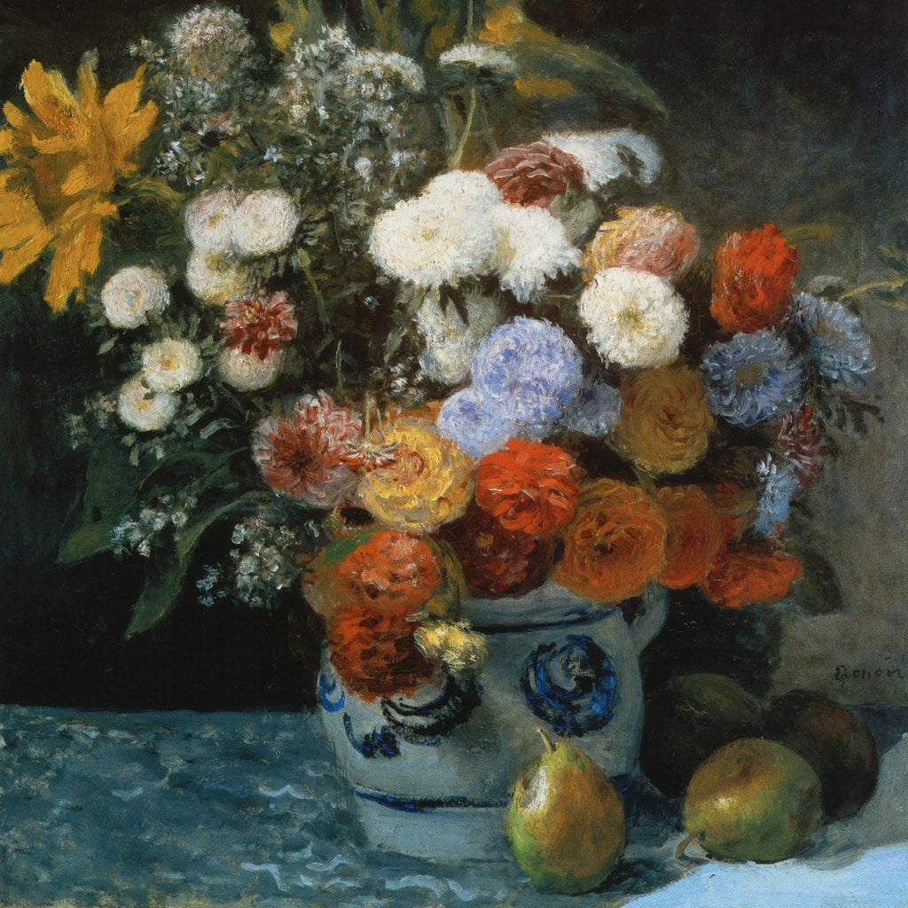 Fleurs dans un pot en faïance by Auguste Renoir on GIANT ART - red flowers