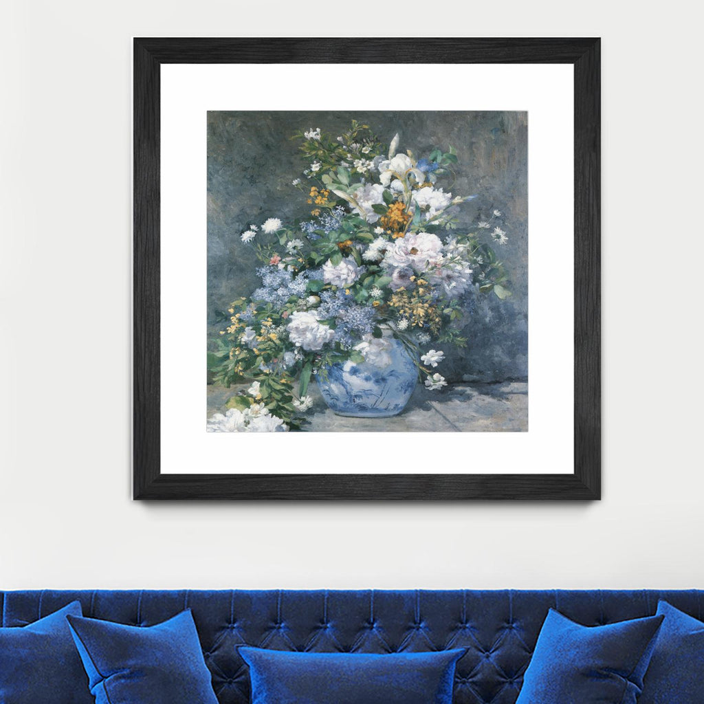 Bouquet Printanier d'Auguste Renoir sur GIANT ART - bleu fleurs floral
