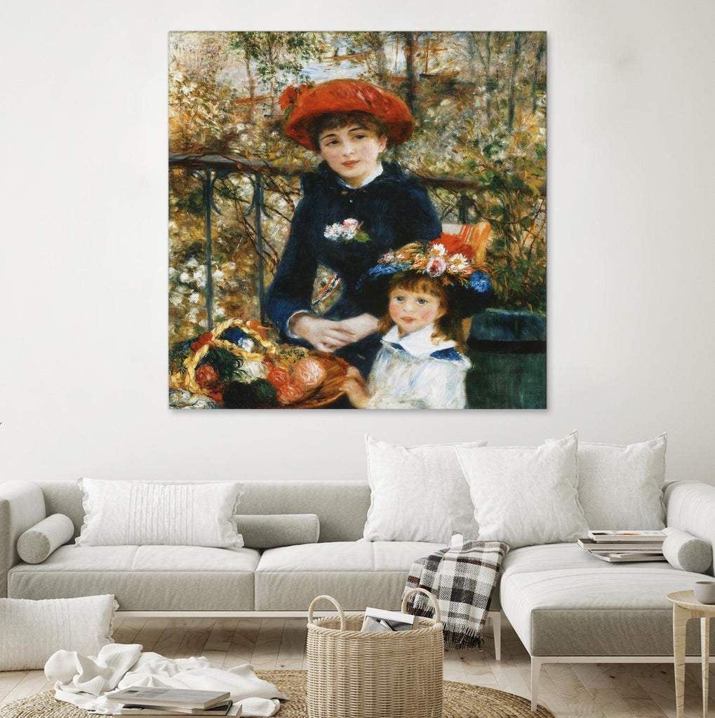 À la terrasse d'Auguste Renoir sur GIANT ART - mère et enfant figuratifs rouges