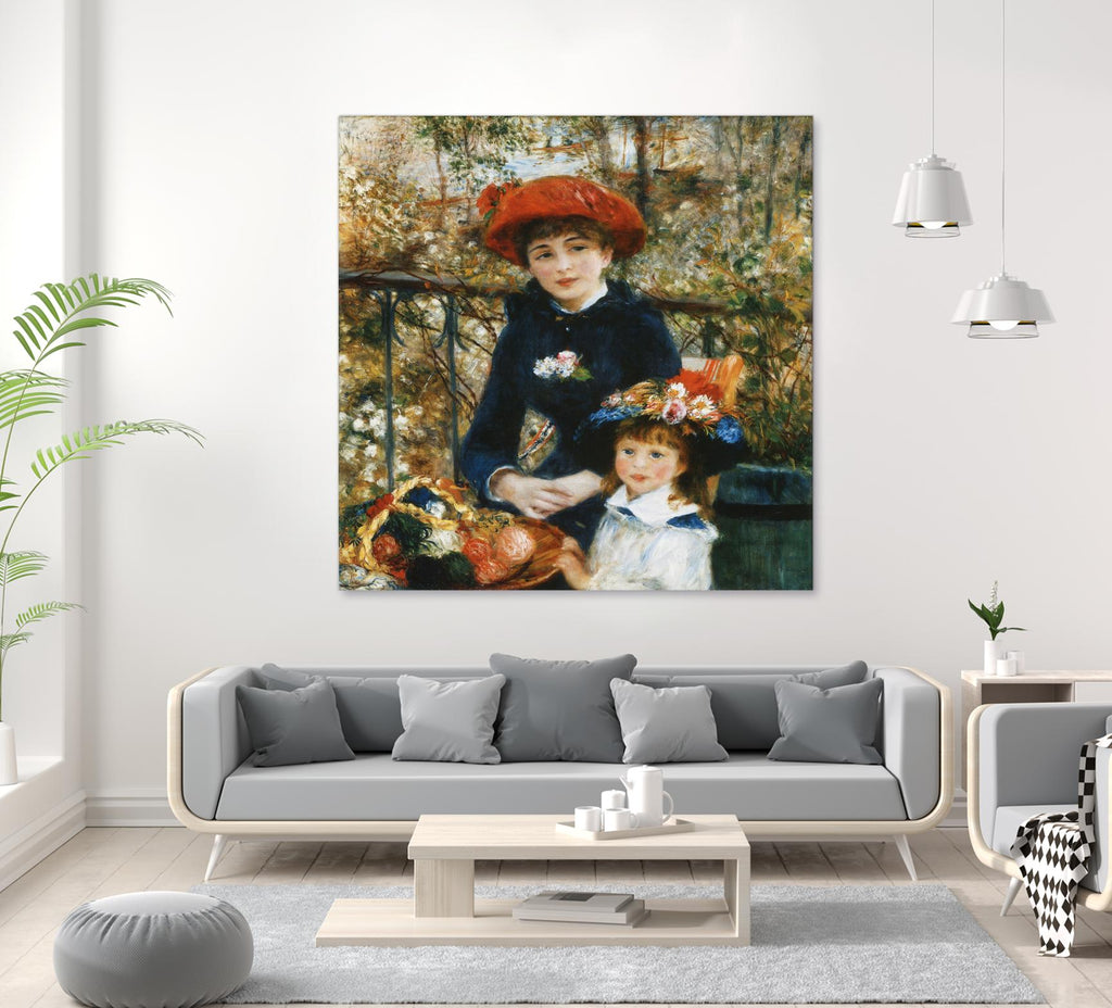 À la terrasse d'Auguste Renoir sur GIANT ART - mère et enfant figuratifs rouges