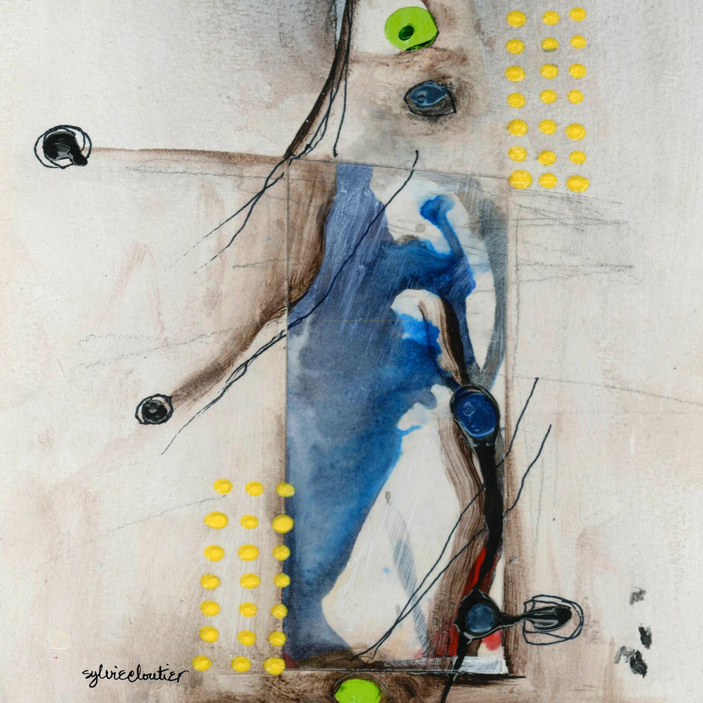 Suspecté (Détail 2) par Sylvie Cloutier sur GIANT ART - abstrait bleu