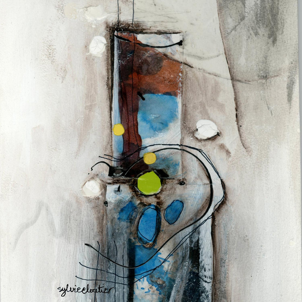 Quintuplés (Détail 1) par Sylvie Cloutier sur GIANT ART - abstrait bleu
