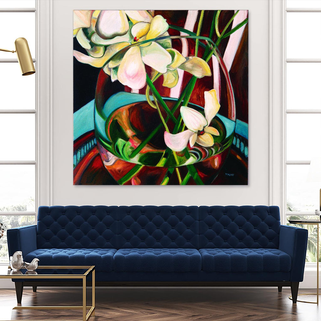 Deeper by Mary McLorn Valle on GIANT ART - blue floral