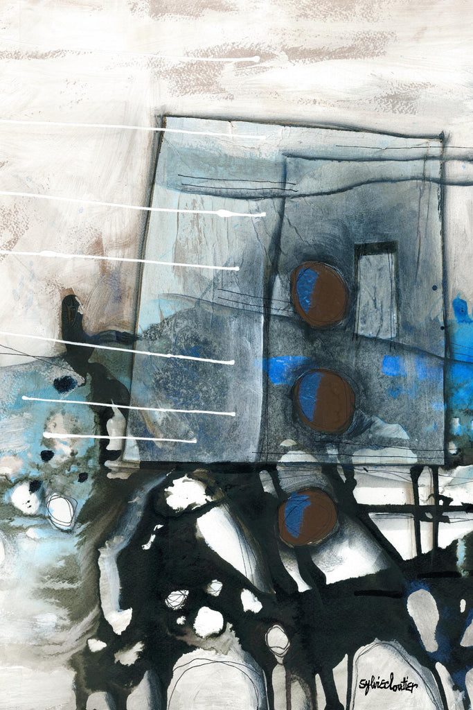 Chutes - T1 de Sylvie Cloutier sur GIANT ART - abstrait gris