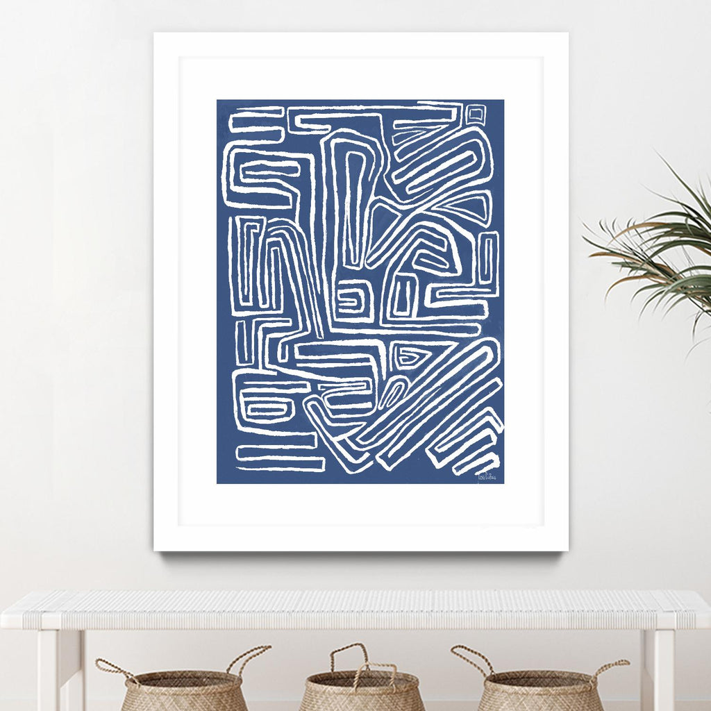 Centric - Blue - 14 by Lori Dubois on GIANT ART - blue linear artistes du québec