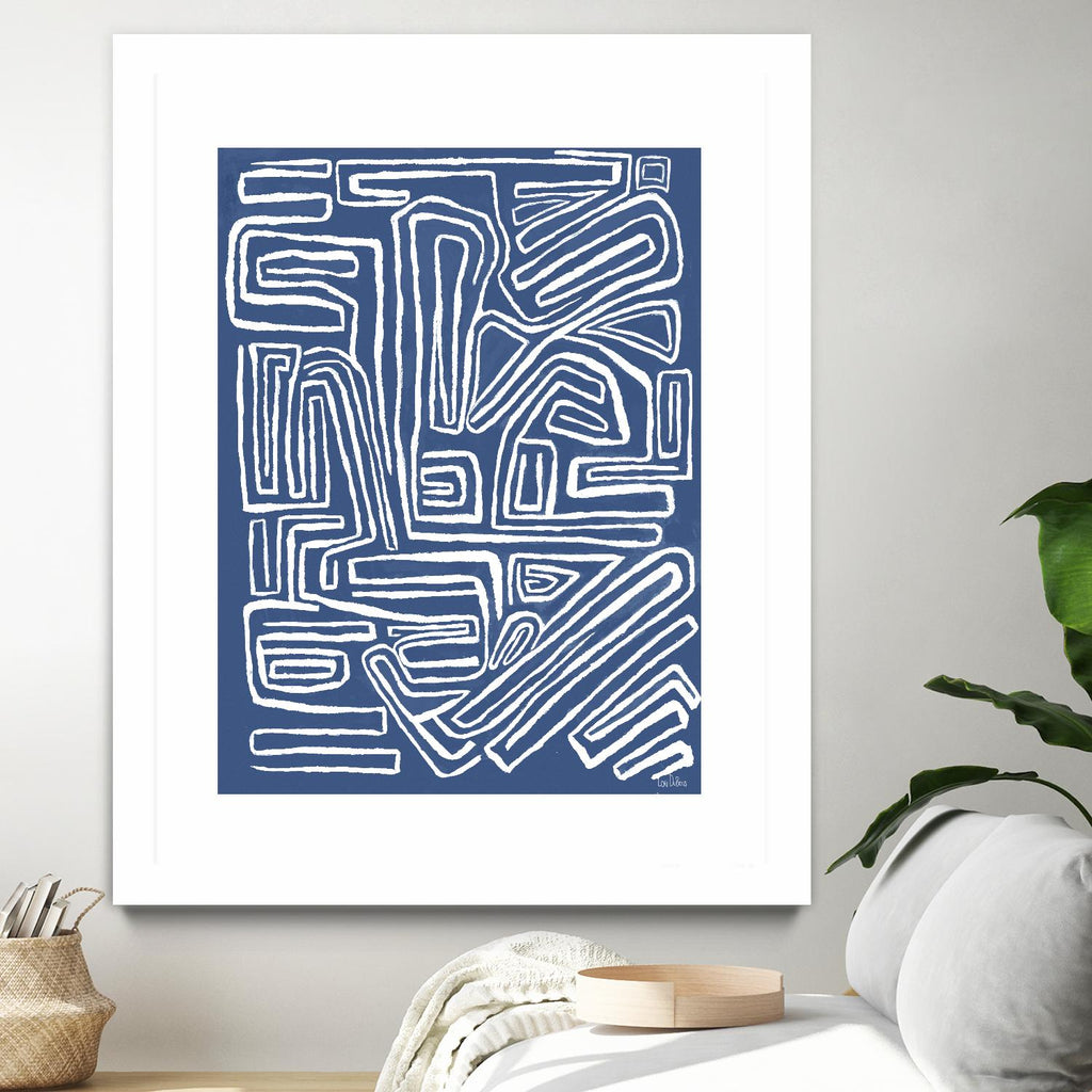 Centric - Blue - 14 by Lori Dubois on GIANT ART - blue linear artistes du québec