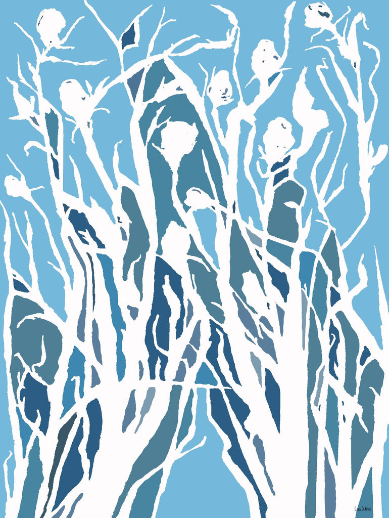 Vigne et colombe - Shadow -27 par Lori Dubois sur GIANT ART - herbe linéaire bleue