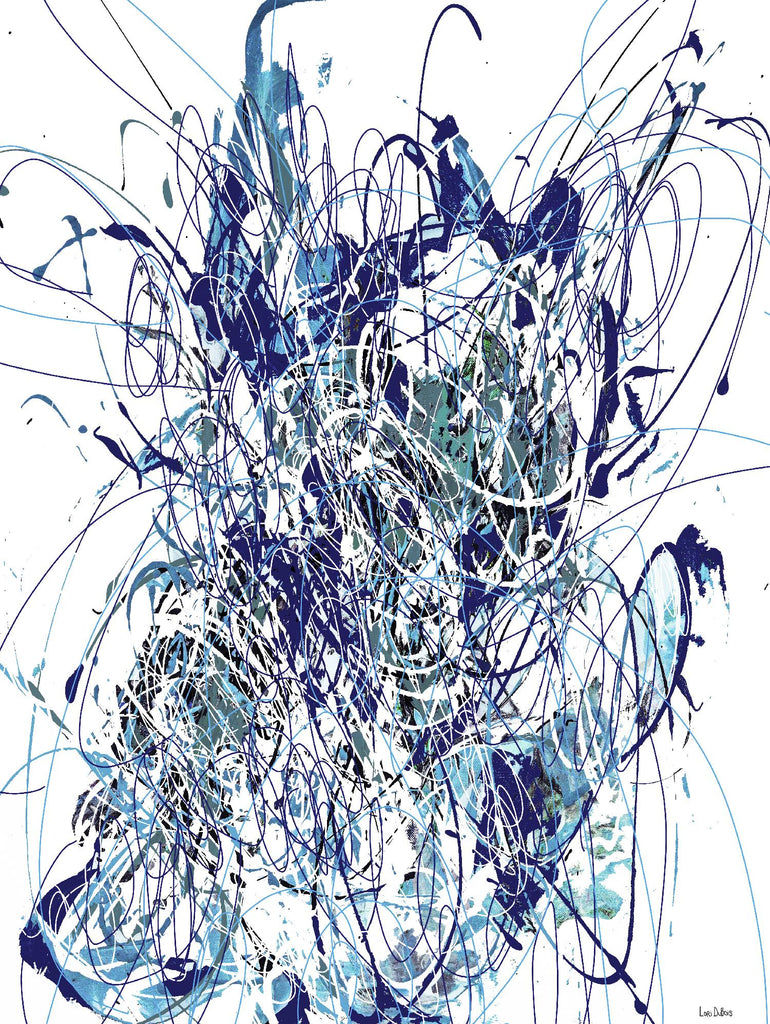 Weave - Blue - 1 par Lori Dubois sur GIANT ART - bleu linéaire mélangé