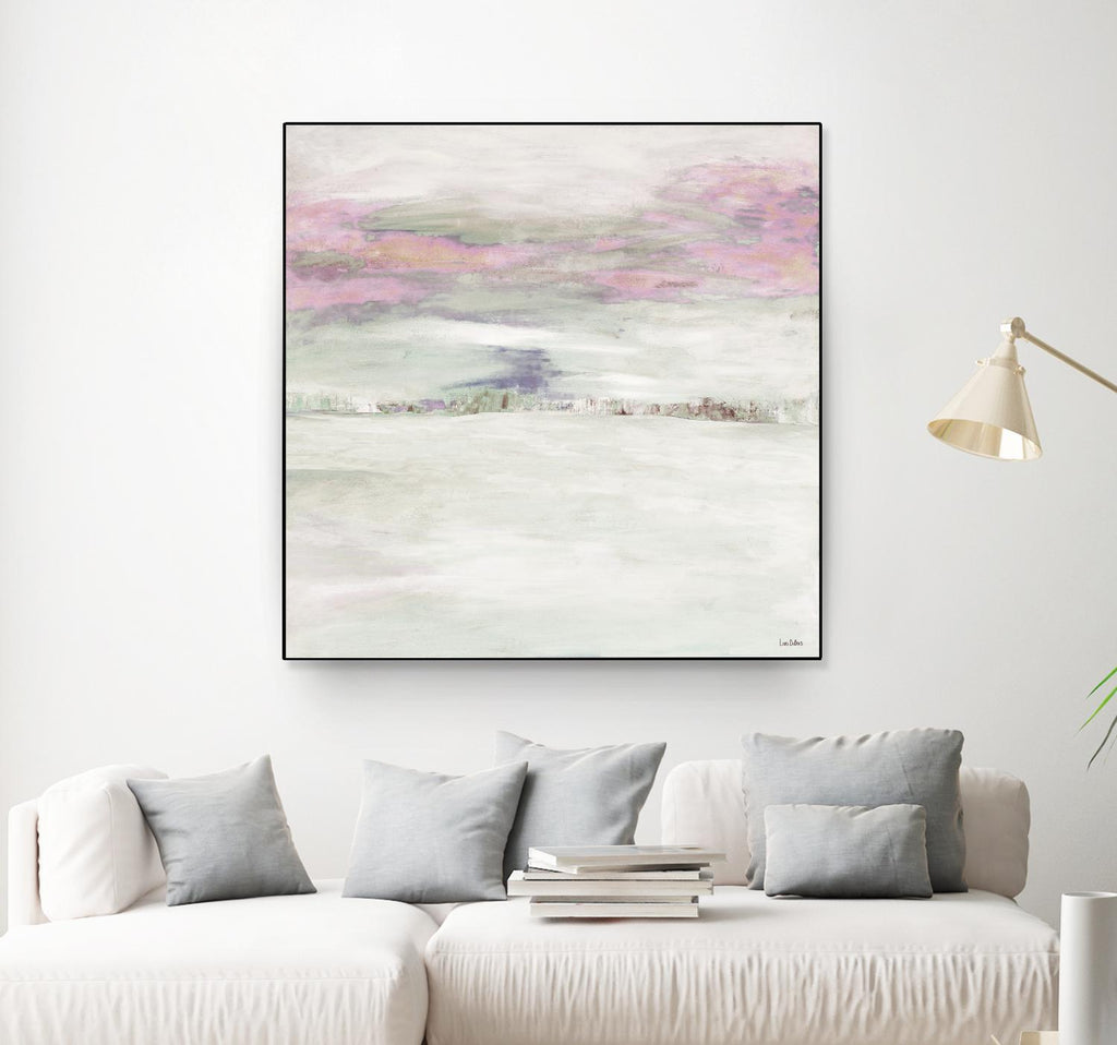 Ciel d'hiver de Lori Dubois sur GIANT ART - rose abstrait paysage contemporain