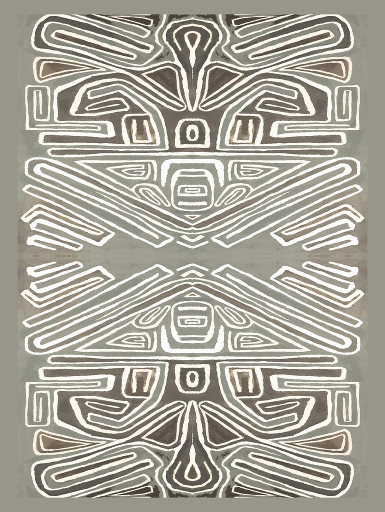 Phoenix-II de Lori Dubois sur GIANT ART - motifs blancs avec bordure grise