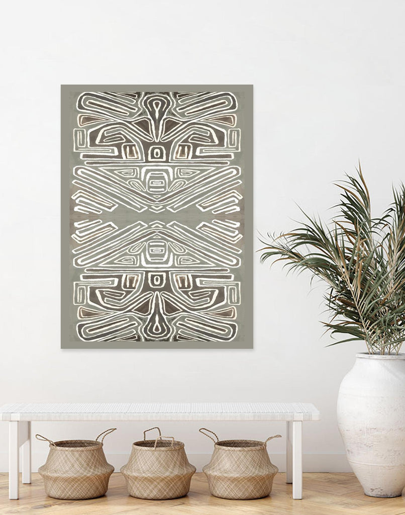 Phoenix-II de Lori Dubois sur GIANT ART - motifs blancs avec bordure grise
