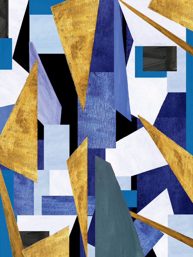 CosmicRain de Lori Dubois sur GIANT ART - triangles géométriques dorés