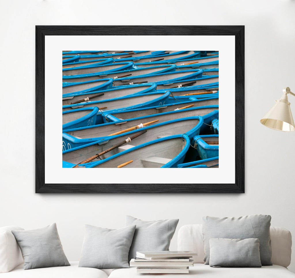 Cerulean Docks I by Daleno Art on GIANT ART - bleu shapes chaloup