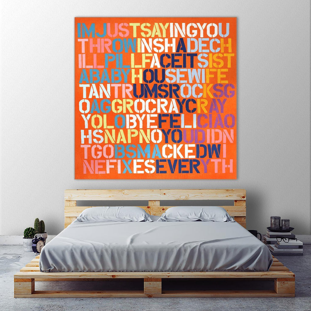 Cray Cray par Daleno Art sur GIANT ART - écriture abstraite orange