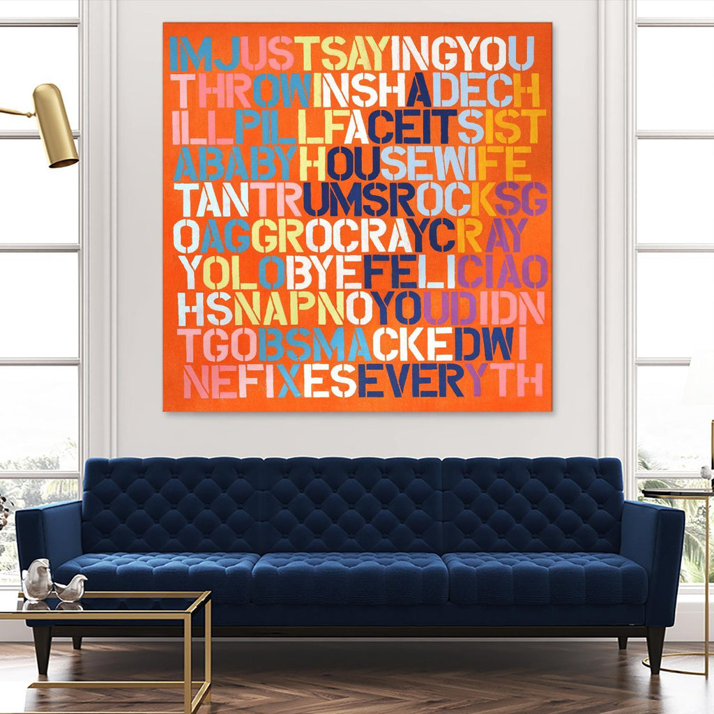 Cray Cray par Daleno Art sur GIANT ART - écriture abstraite orange