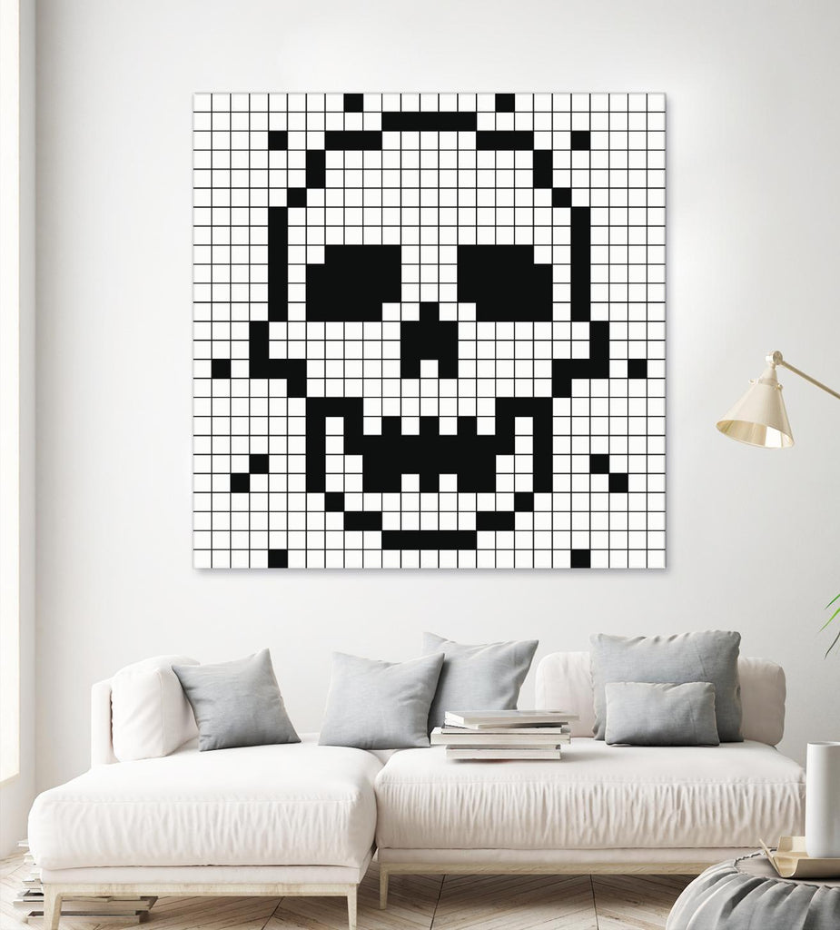 Crossed my Mind par Daleno Art sur GIANT ART - squelette blanc noir&blanc 