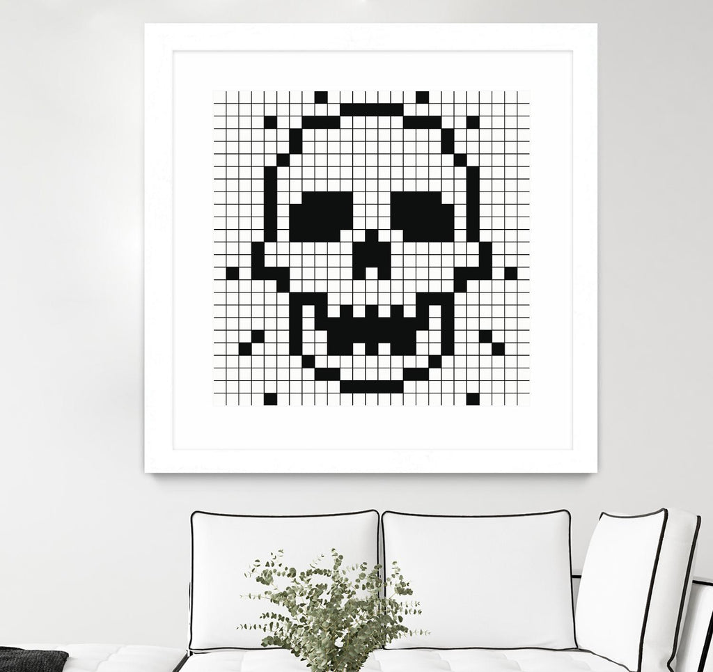Crossed my Mind par Daleno Art sur GIANT ART - squelette blanc noir&blanc 
