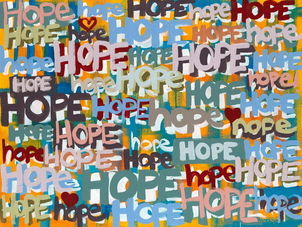 Its Time for Hope par Daleno Art sur GIANT ART - écriture abstraite rouge
