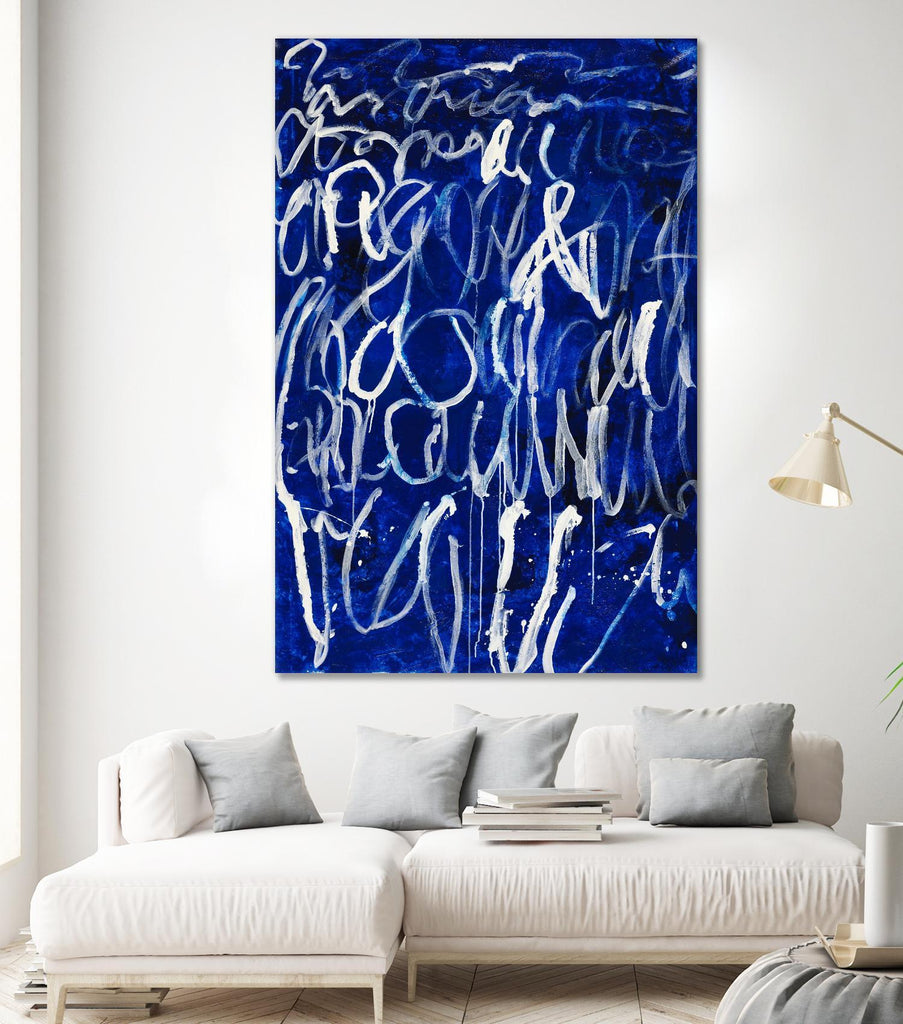 Prescription to Fame de Daleno Art sur GIANT ART - gribouillage abstrait bleu