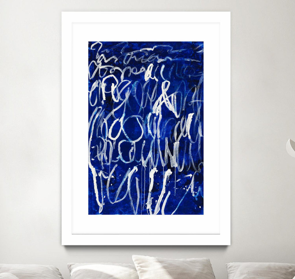Prescription to Fame de Daleno Art sur GIANT ART - gribouillage abstrait bleu