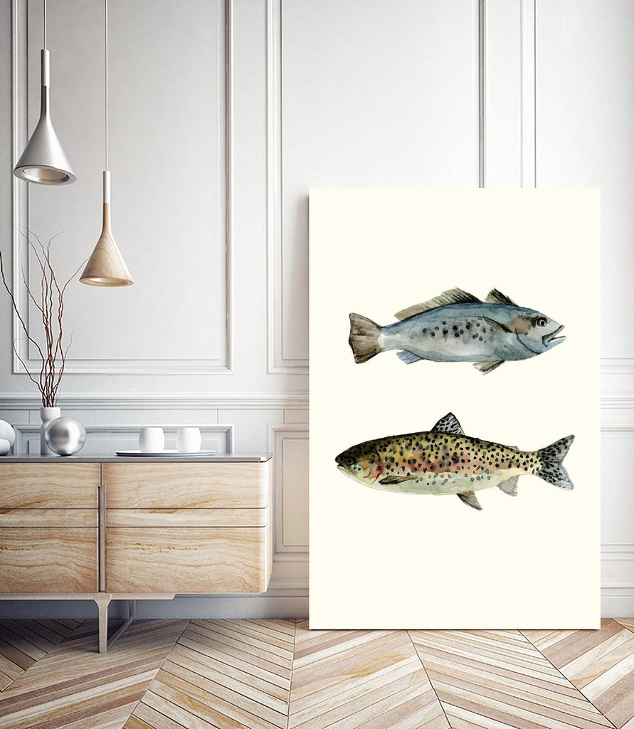 Groupement de poissons 1 par Natasha Marie sur GIANT ART - animaux gris